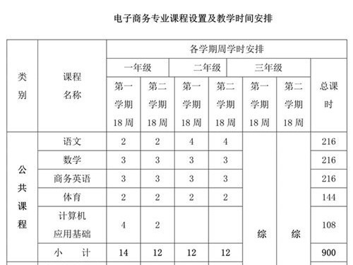 电子商务专业人才培养方案